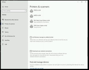 De-select Let Windows manage my default printer